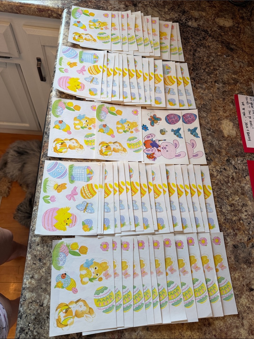 Vtg Easter/ Spring Sticker Lot of 55 Sheets